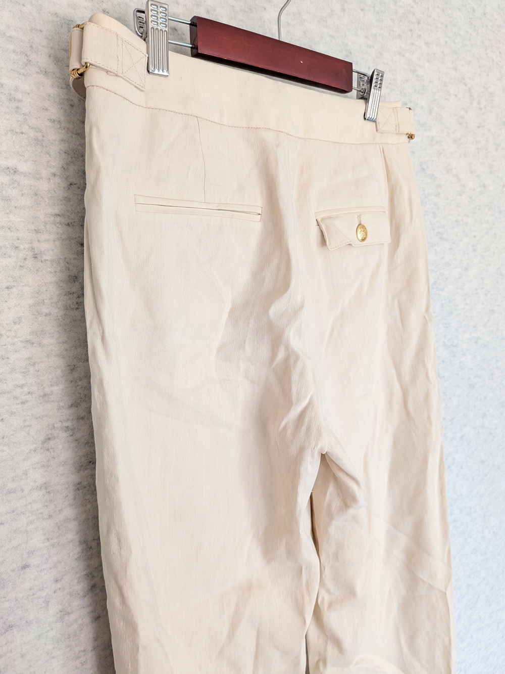 J.Crew Collection Side-Tab Trouser Italian Linen Blend Sz 4P Wide Leg Tailored - Picture 12 of 15